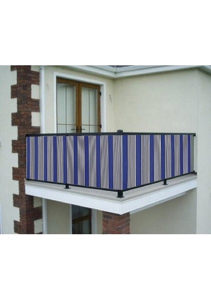 Balkon Demiri Perdesi Kuş Gözü Mavi Ince 850X80
