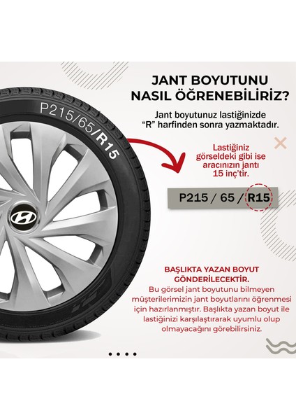 Bi Dünya Trend Hyundai 14 Inç Uyumlu Jant Kapağı 4 Lü Takım Gri 2714