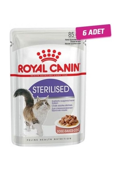 6 Adet - Royal Canin Sterilised Gravy Pouch Kedi Maması 85 gr