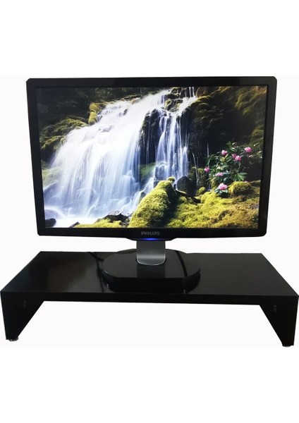 10 cm Yükseklikte Siyah Monitör Stand Ekran Yükseltici 40 x 20 cm