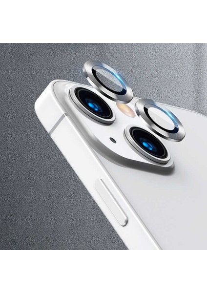 Apple iPhone 13 Cl-04 Kamera Lens Koruyucu-Gümüş