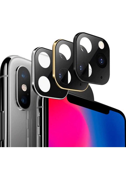 Apple iPhone x Cp-03 Htstore iPhone 11 Pro Max Kamera Lens Dönüştürücü-Gri