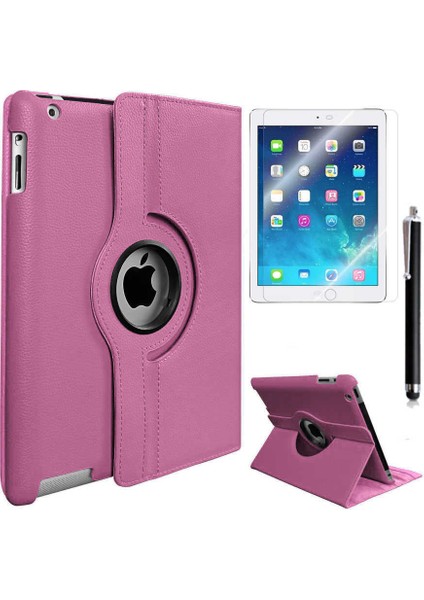 HTStore Apple iPad 2 3 4 Htstore Zore Dönebilen Standlı Kılıf-Pembe Açık