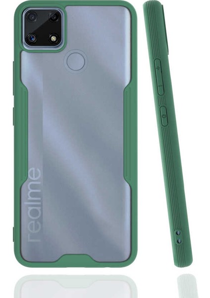 Realme C25 Kılıf Htstore Parfe Kapak-Koyu Yeşil