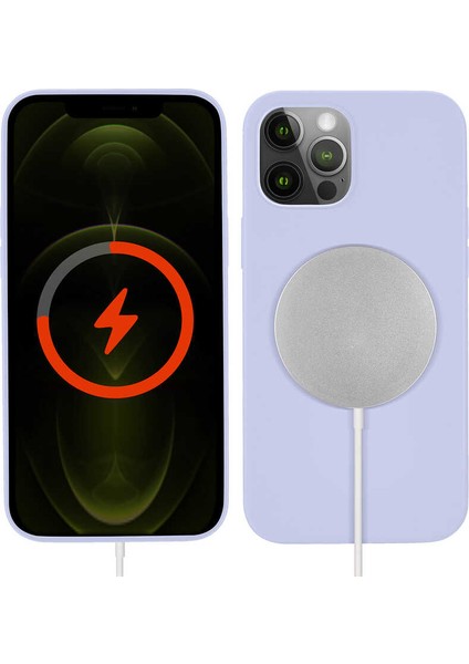 Apple iPhone 13 Pro Kılıf Htstore Silksafe Wireless Kapak-Mor