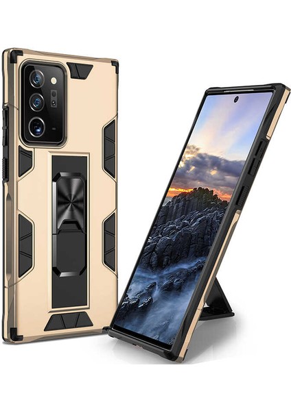 Galaxy Note 20 Ultra Kılıf Htstore Zore Volve Kapak-Gold