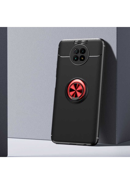 Xiaomi Redmi Note 9 5g Kılıf Htstore Zore Ravel Silikon-Siyah-Kırmızı