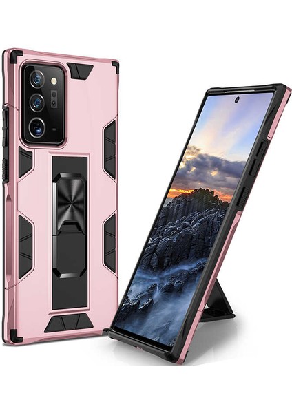Galaxy Note 20 Ultra Kılıf Htstore Zore Volve Kapak-Rose Gold