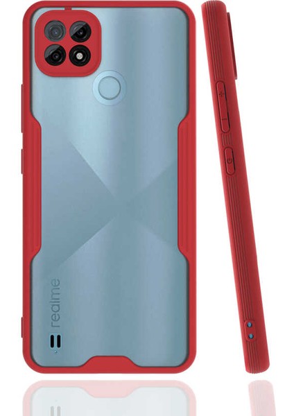 Realme C21 Kılıf Htstore Zore Parfe Kapak-Kırmızı