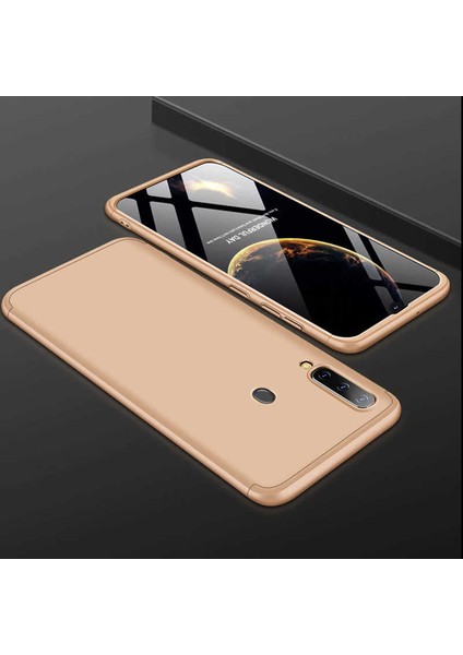 Galaxy A20S Kılıf Htstore Zore Ays Kapak-Gold