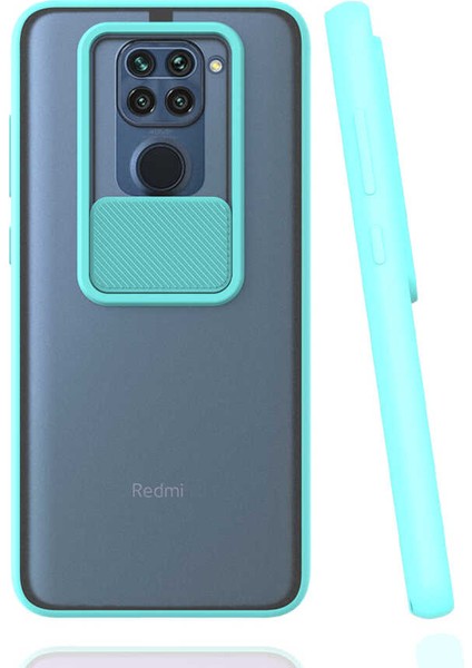 Xiaomi Redmi Note 9 Kılıf Htstore Zore Lensi Kapak-Turkuaz