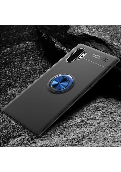 Galaxy Note 10 Plus Kılıf Htstore Zore Ravel Silikon-Siyah-Mavi