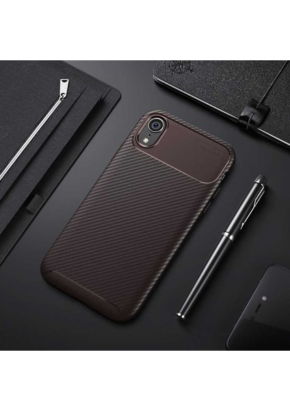 Apple iPhone Xr 6.1 Kılıf Htstore Zore Negro Silikon-Kahverengi