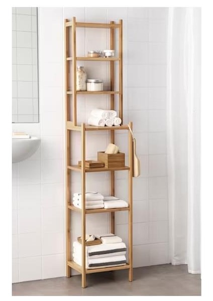 Ragrund Banyo Raf Ünitesi Bambu  33 x 163 Cm