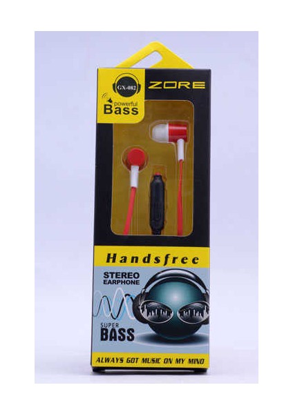 HTStore Zore GX-082 Mp3 Stereo Kulaklık-Kırmızı