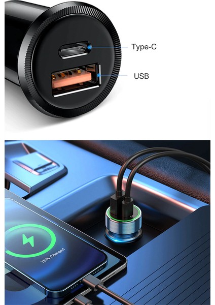 Universel Çakmaklık USB Hızlı Şarj Araç Şarz Peugeot 208 301 307 308 508 2008 3008 5008 Uyumlu