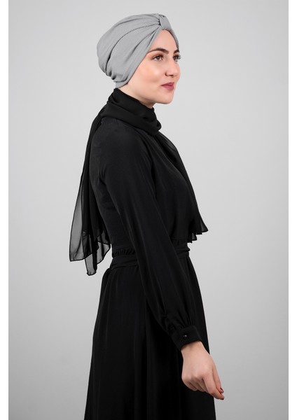Gri Pratik Hazır Geçmeli Tesettür Bone Petekli Büzgülü 1204_15 fiyatları