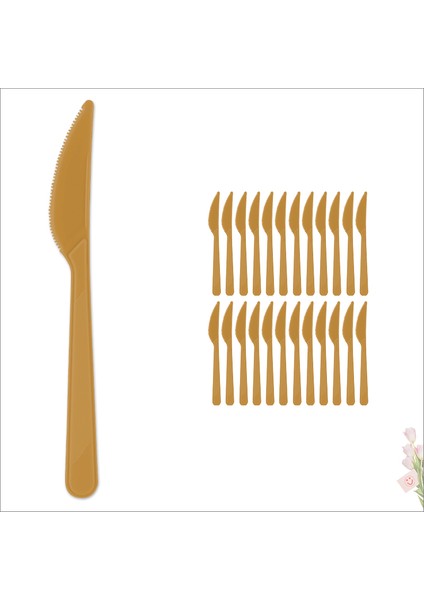 Plastik Bıçak, Altın - 25 Adet