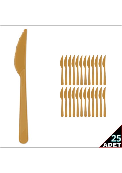 Plastik Bıçak, Altın - 25 Adet fiyatları