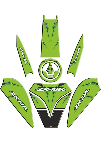 Kawasaki ZX10R Yeşil Tank Pad Set