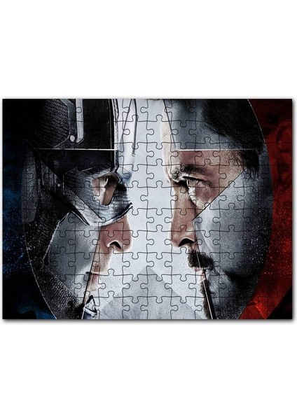 Marvel Avengers Iç Savaşı Kaptan Amerika Görseli 120 Parça Puzzle Yapboz Mdf (Ahşap)