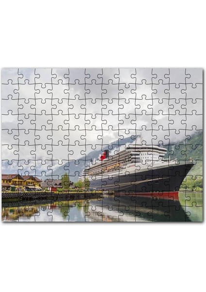 Adriyatik Denizinde Cruise Gemisi ve Bulutlar 120 Parça Puzzle Yapboz Mdf (Ahşap)