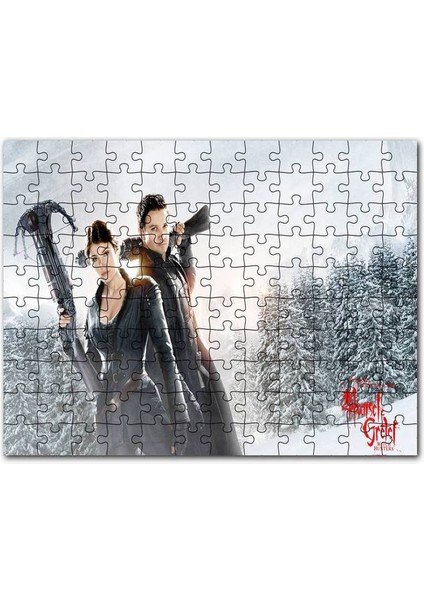 Fantezi Gretel Hansel Avcılar Silahlar Kış Cadı 120 Parça Puzzle Yapboz Mdf (Ahşap)