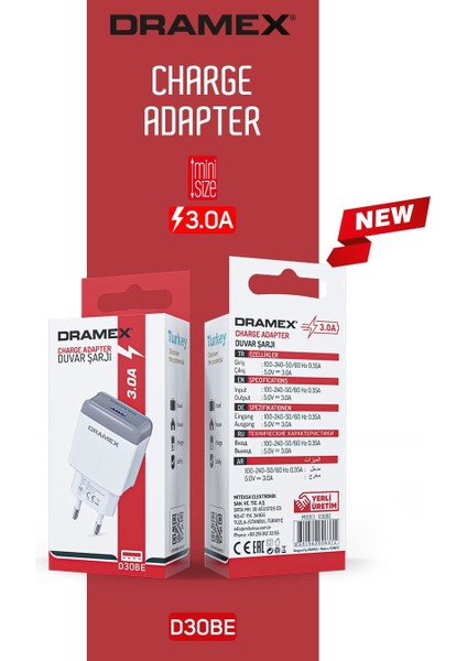 (Yeni) 3.0A Hızlı Şarj Adaptörü