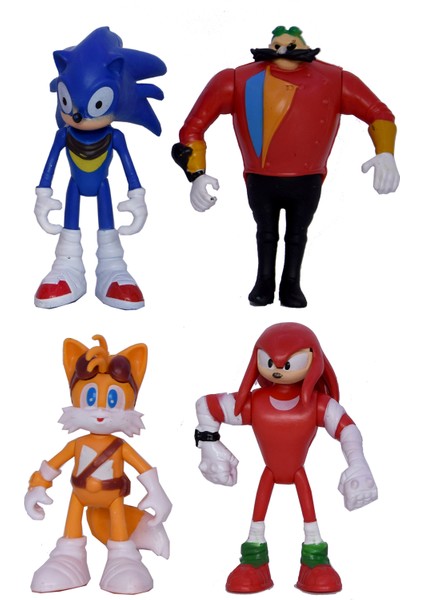 Kirpi Sonic Boom Tails Knuckles Dr Ivo Eggman Sonik Oyuncak Seti 4lü