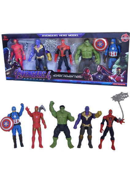 Yenilmezler Örümcek Adam Hulk Kaptan Amerika Thanos Ironman Set