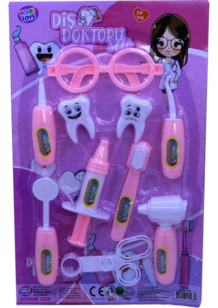 Diş Doktor Dişci Sağlık Seti Eğitici Öğretici Oyuncak Pembe