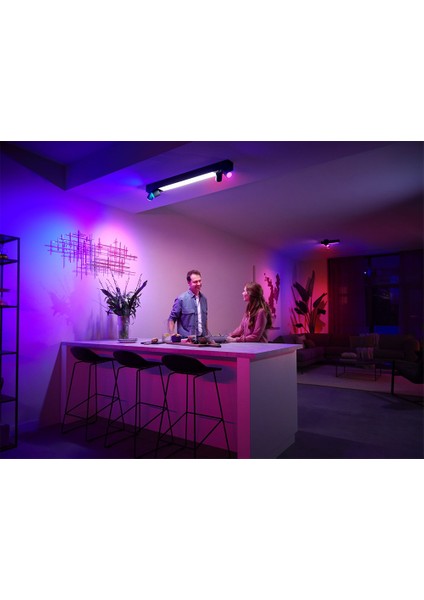 Hue WCA Centris Led 4'lü Akıllı Spot Lamba 4x5.7W (Siyah)