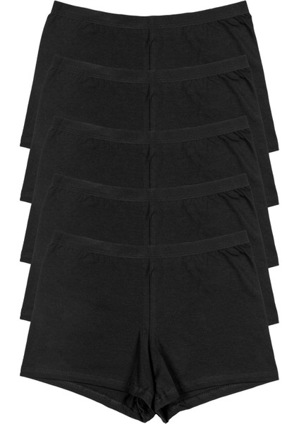 Siyah Kadın Boxer Külot 5'li Paket