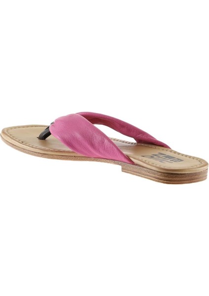 Fuşya Deri Kadın Düz Sandalet fırsatları