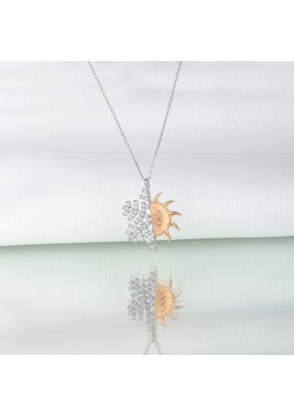 925 Ayar Gümüş Kar Tanesi Güneş Kolye fiyatları