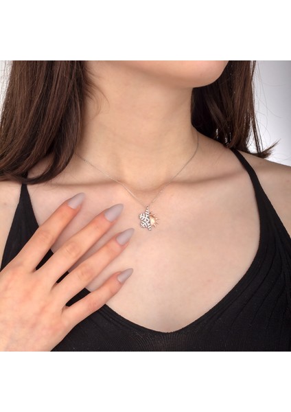 925 Ayar Gümüş Kar Tanesi Güneş Kolye modelleri