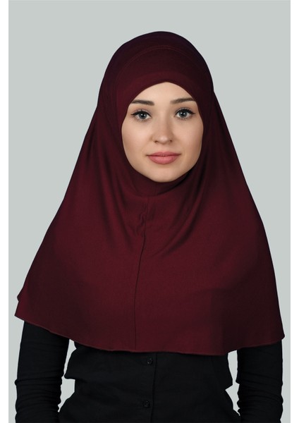 Hazır Türban Pratik Eşarp Tesettür Hijab - Namaz Örtüsü (Xl) - Bordo