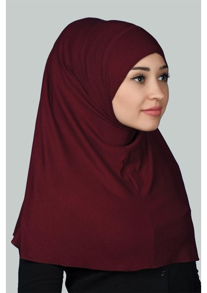 Hazır Türban Pratik Eşarp Tesettür Hijab - Namaz Örtüsü (Xl) - Bordo