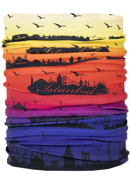 Istanbul Temalı Bandana Dikişsiz Boyunluk