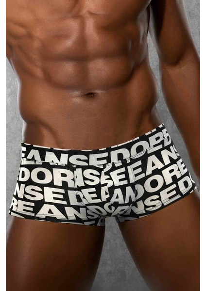 Erkek Modal Çok Renkli Baskılı Torbalı Mini Paça Boxer 1796