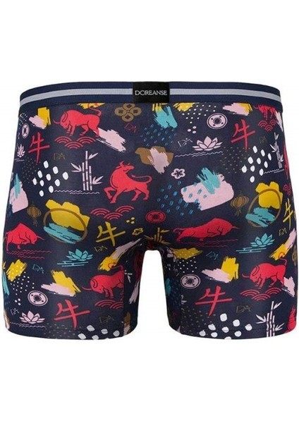 Erkek Memox Baskılı Modal Normal Paça Renkli Boxer 1849