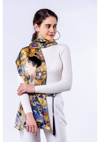 Gustav Klimt Desenli Saf Ipek Şal indirimleri
