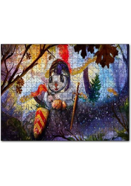 Fantastik Şövalye Tavşan 120 Parça Puzzle Yapboz Mdf (Ahşap)