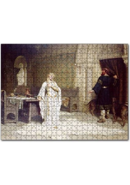 Beyaz Kıyafetli Lady Godiva 120 Parça Puzzle Yapboz Mdf (Ahşap)