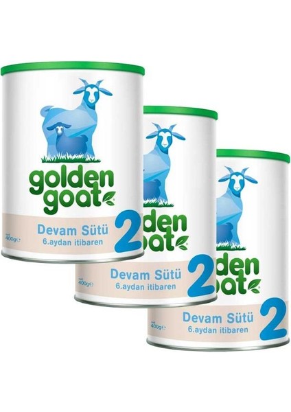 Golden Goat 2 Keçi Sütü Bazlı Bebek Sütü 400 gr 3'lü Paket