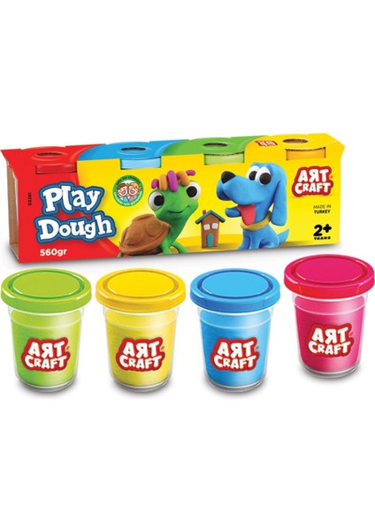 03281 Dede, Art Craft 4'lü Oyun Hamuru 560 gr / +2 Yaş