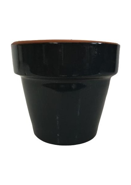 Armenbotanik Antrasit Renk Sırlı El Yapımı Toprak Saksı Mini Boy (9*9 Cm)