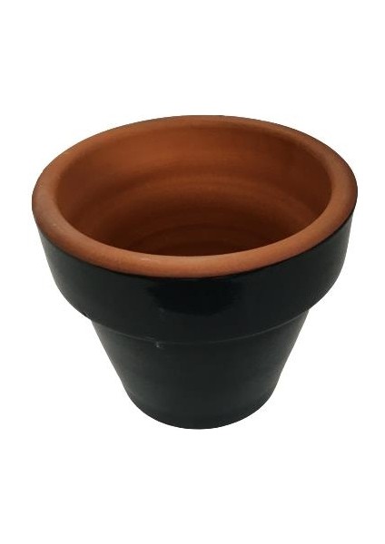 Armenbotanik Antrasit Renk Sırlı El Yapımı Toprak Saksı Mini Boy (9*9 Cm) modelleri