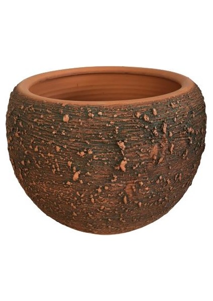 Antik Görünümlü El Yapımı Toprak Saksı (33*33 Cm)
