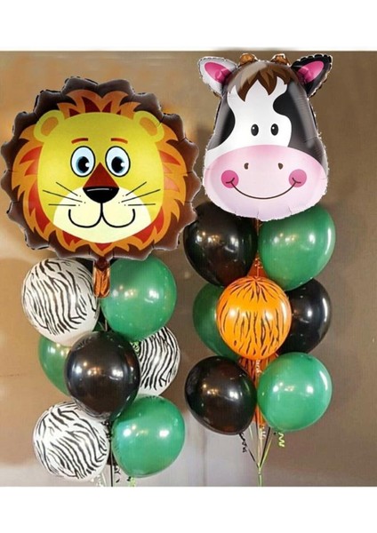 Safari Konsept Safari Folyo Balon ve Lateks ve Metalik Balon Safari Balon Safari Doğum Günü